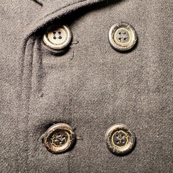 Covet Handcrafted Redemption Black Wool Blend Double Breasted Button Coat Jacket - Picture 7 of 14
